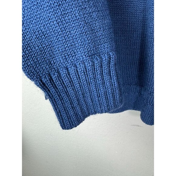 WoolOvers Blue 100% Wool Crewneck Sweater Long Sleeve Knit Womens Size Blue - Picture 10 of 15